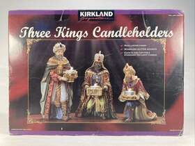 906486 Kirkland 096619064366 Costco Three Kings Wisemen Candleholder Christmas Set