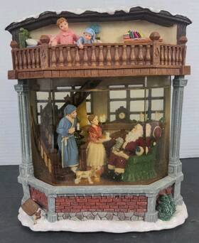 Kirkland 096619668717 Musical Water Window Santa In Chair Christmas Decoration Tested