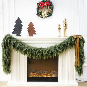 B0f9xhkzz9 Kiwdy 9 Ft Christmas Cedar Garland Realistic Faux Pine Artificial Greenery