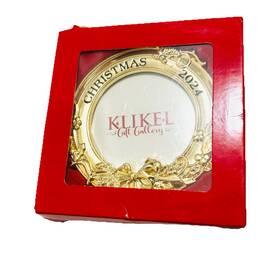 Klikel 811183034665 Christmas Photo Ornament 2024 Frame Gold In Box