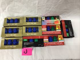 Kmart 046832000887 Vintage 10 Boxes C- 7 1/2 Christmas Light Bulbs Assorted Color Lot J