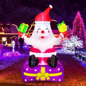 Knowfunn 196336859624 6ft Inflatables Christmas Yard Decorations Blow Up Santa With Gift Boxes Xm