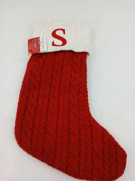 Kohls 400623747236 St Nicholas Square Red Cable Knit Monogram S Christmas Stocking 18 Inch