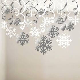 Konsait Ks-tg071 Snowflake Swirls Decoration 30pcs Merry Christmas Hanging