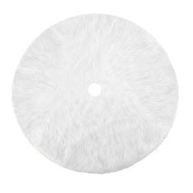 Ks-tg233 Konsait Plush Christmas Tree Skirt - Round Snow White Xmas Mat Base Cove