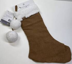 27986 Koolaburra By Ugg Faux Suede Shearling Christmas Stocking Chestnut Koolau