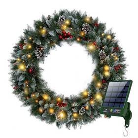 Xsswreath-48 Kpcb Tech Solar Wreath 48 Inch Outdoor Christmas Wreaths Large With 250 Leds And 8 48in