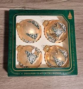 Krebs 024762733143 Christmas By 4 Glass Tree Ornaments In Box