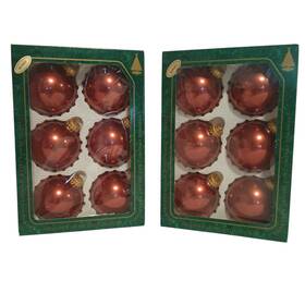 70149 Krebs Christmas By Designer Ornaments Red Russet 2.5 Inch Round Balls Lot Of 12