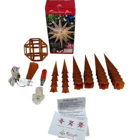 72715 Kringle Moravian Star 14 Inch Illuminated Amber Holiday Christmas In/outdoor