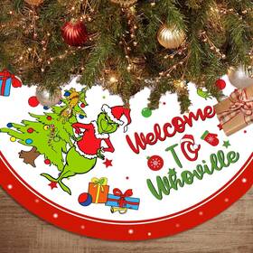Sdsq022 Ksznzb Christmas Tree Skirt 48 Inches Green Soft And Funny Farmhouse Deco