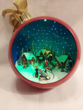 Kurt Adler 086131117268 Large Animated Musical Fiber Optic Christmas Ball Used U8