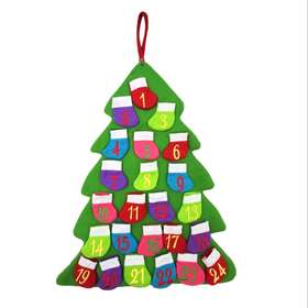 Kurt Adler 086131169090 23 Inch Countdown Christmas Tree Advent Calendar 24 Pockets Felt Holiday