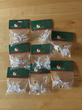 Kurt Adler 086131177347 Acrylic Cherub Ornaments Set Of 8 Vintage Angel Christmas Nos