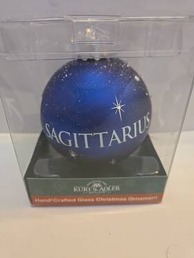 Kurt Adler 086131191039 Zodiac Sagittarius Constellation Glass Christmas Ornament Blue 4 Inch