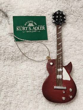 Kurt Adler 086131249587 Red Guitar Christmas Tree Ornament