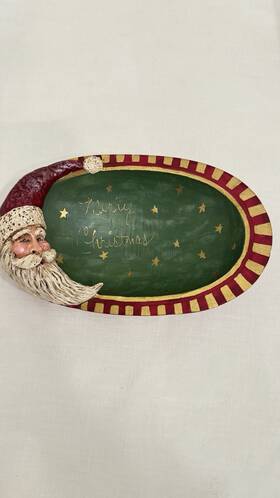 Kurt Adler 086131275951 New Vtg Candy Bowl Santa Clause Moon Merry Christmas Holiday Decor