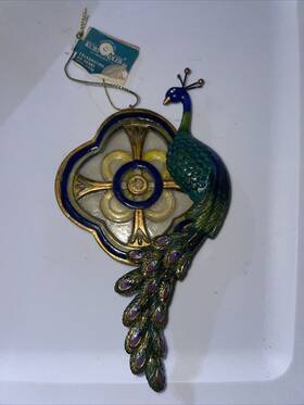 Kurt Adler 086131404689 S Glitter Peacock Ornaments Bird Holiday Christmas Rare Htf