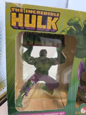 Kurt Adler 086131519192 New The Incredible Hulk Mavel 2 Piece Xmas Holiday Ornament 2003