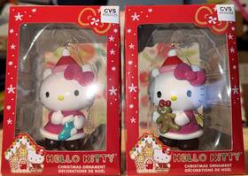 Kurt Adler 086131879012 2x Hello Kitty Christmas Holiday Ornaments Sanrio 2025