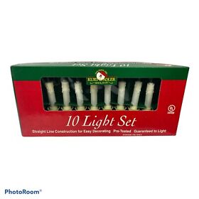 Kurt Adler 10 Light Candle Set Clip-on White Christmas Tree Decoration Vintage