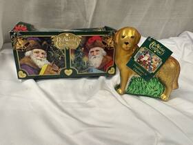 12203 Kurt Adler Old World Christmas Glass Blown Ornament Golden Retriever With Box