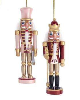 30509962560000 Kurt Adler 6in Wooden Nutcracker Christmas Ornaments 2 Assorted Multicolor
