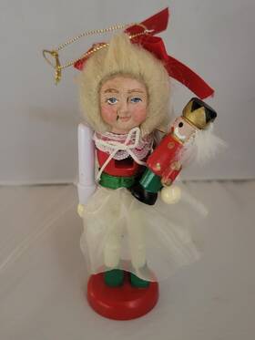 C0134 Kurt Adler Vintage Nutcracker Wooden Christmas Ornament