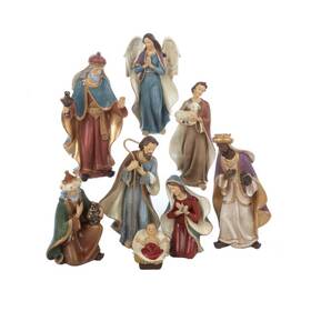C5709 Kurt Adler Christmas Nativity Set With 8 Figures 6.25 Inch