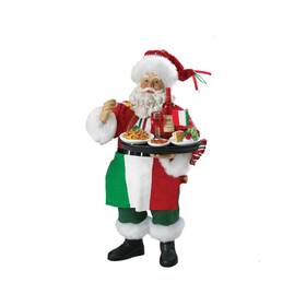 C7411 Kurt Adler Fabrich Musical Italian Santa Standing Christmas Figurine 10.5 Inch
