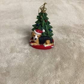 C7954be Kurt Adler Beagle With Santa Hat Christmas Tree Ornament 4.25 Inch