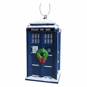 Dw1162 Kurt Adler Christmas Tree Ornament Doctor Who Tardis With Wreath And Lights