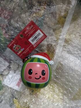 Co1214 Kurt Adler Cocomelon Watermelon With Santa Hat Christmas Ornament