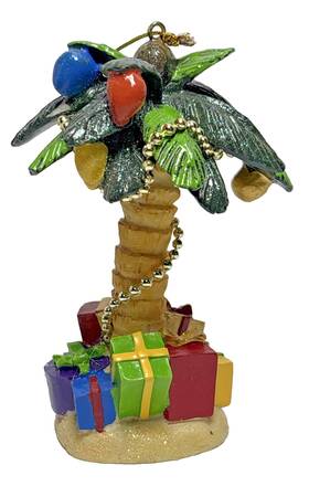 D0105 Kurt Adler Resin Christmas Palm Tree Ornament 4 Inch