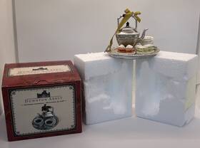 Da2143 Kurt Adler Downton Abbey Silver Tea Set Christmas Ornament Teapot 2015