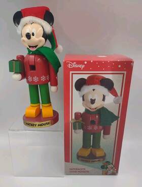 Dn6171l Kurt Adler Disney World Mickey Mouse Wooden Christmas Nutcracker Winter 10 Inch