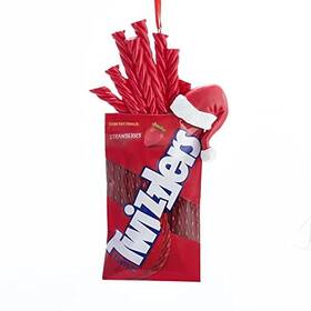 Hy0487 Kurt Adler S. Hersheys Twizzlers With Santa Hat Christmas Tree Ornament