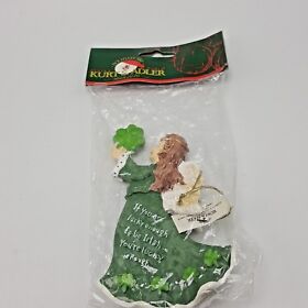 W2038 Kurt Adler Irish Angel Christmas Ornament Resin Lucky Ireland Green Shamrock