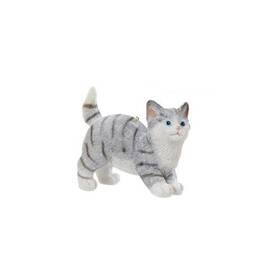 J7732-grey Kurt Adler Grey Tiger Striped Tabby Cat 2 Inch Kitty Playing Christmas Ornament