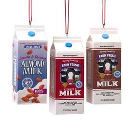 J9236-k525 Kurt Adler Christmas Food And Drinks Milk Carton Ornament Set J9236 Gourmet