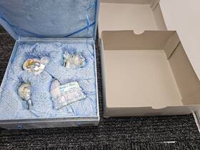 Nb0017b Kurt Adler 4 Piece S. Blue Baby Boys First Christmas Glass Ornaments