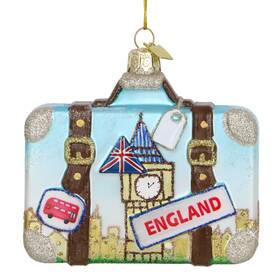Ornament-ka38 Kurt Adler Nb1439 Noble Gems Glass Luggage-suitcase England Travel Xmas