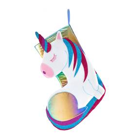 Sg0216 Kurt Adler Glittered Shiny Metallic Unicorn Christmas Holiday Stocking