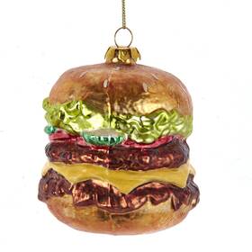 Td1744 Kurt Adler Double Cheeseburger Christmas Holiday Ornament Glass