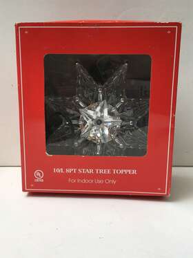 Ul0130c Kurt Adler Clear 8 Point Star Light Up Christmas Tree Topper Decoration