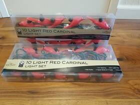 Ul0676 Kurt Adler New Red Cardinal Bird Christmas Tree Light Sets With 10 Lights Per Set