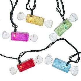 Kurt Adler Ul4340 Multi Colored Glitter Candies Christmas Light String Set Of 10 Lights