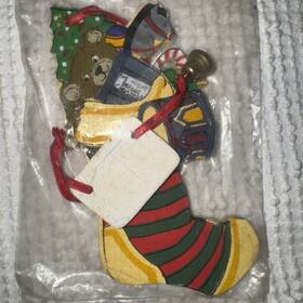 W6256 Kurt Adler Vintage Wooden Santa S World Holiday Trim Christmas Ornament 1991