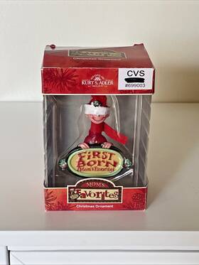 Zcvmf800 Kurt Adler Moms Favorite Christmas Tree Ornament First Born Box New