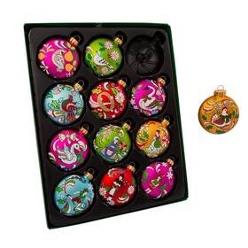 Kurt S. Adler 086131370908 65mm 12 Days Of Christmas Glass Ornaments 12-piece Set